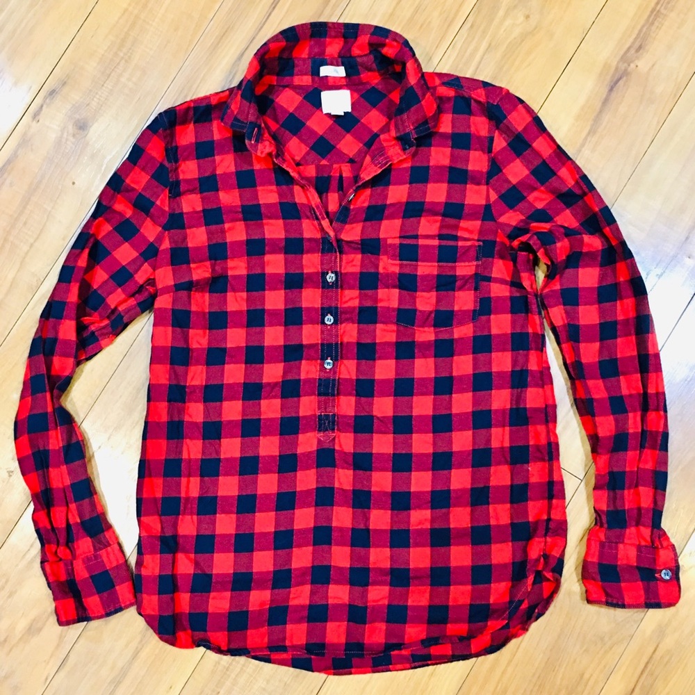 J crew flannel lumberjack plaid shirt long sleeve top winter woman’s sma…